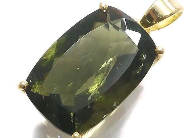 [Video][One of a kind] Moldavite AAA Faceted Pendant 18KGP NO.138