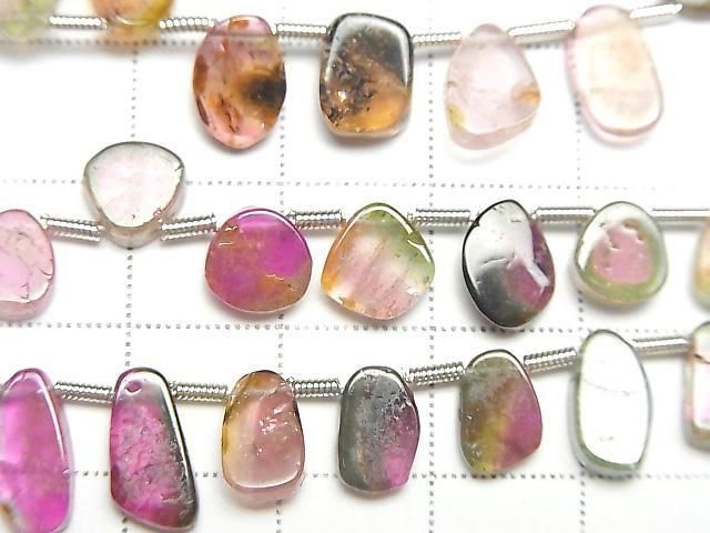 [Video] High Quality Watermelon Tourmaline AA++ Sliced Nuggets Half or 1strand beads (24 pcs)