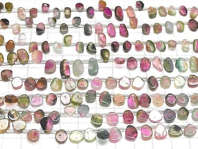 [Video] High Quality Watermelon Tourmaline AA++ Sliced Nuggets Half or 1strand beads (24 pcs)