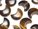 [Video] Yellow Tiger's Eye AA+ Moon Motif 15x12mm [Half Drilled Hole] 4pcs