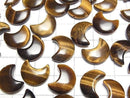 [Video] Yellow Tiger's Eye AA+ Moon Motif 15x12mm [Half Drilled Hole] 4pcs