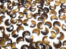 [Video] Yellow Tiger's Eye AA+ Moon Motif 15x12mm [Half Drilled Hole] 4pcs