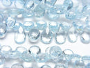 [Video] High Quality Sky Blue Topaz AAA Pear Shape Faceted Briolette Half or 1strand beads (approx. 6 inches/16 cm)