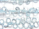 [Video] High Quality Sky Blue Topaz AAA Pear Shape Faceted Briolette Half or 1strand beads (approx. 6 inches/16 cm)