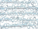 [Video] High Quality Sky Blue Topaz AAA Pear Shape Faceted Briolette Half or 1strand beads (approx. 6 inches/16 cm)