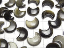 [Video] Golden Obsidian Moon Motif 15x12mm [Half Drilled Hole] 4pcs