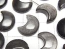 [Video] Silver Obsidian Moon Motif 15x12mm [Half Drilled Hole] 4pcs
