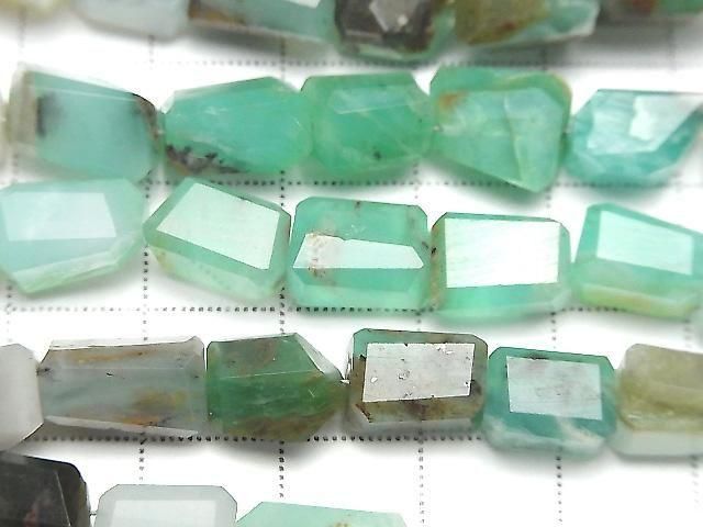 [Video] Peruvian Blue Opal AA Faceted Nugget Half or 1strand beads (approx. 7 inches/18 cm)