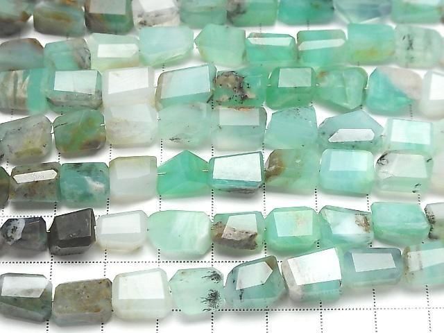 [Video] Peruvian Blue Opal AA Faceted Nugget Half or 1strand beads (approx. 7 inches/18 cm)