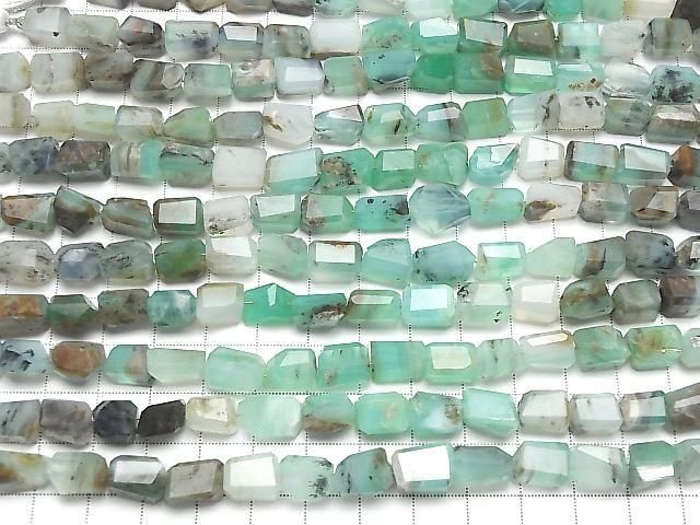 [Video] Peruvian Blue Opal AA Faceted Nugget Half or 1strand beads (approx. 7 inches/18 cm)