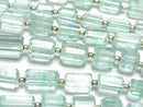 [Video] High Quality Green Beryl (Mint Beryl) Faceted Tube half or 1strand beads (approx. 40 pcs)
