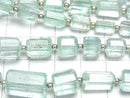 [Video] High Quality Green Beryl (Mint Beryl) Faceted Tube half or 1strand beads (approx. 40 pcs)