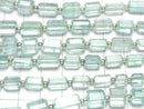 [Video] High Quality Green Beryl (Mint Beryl) Faceted Tube half or 1strand beads (approx. 40 pcs)