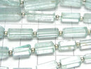 [Video] High Quality Green Beryl (Mint Beryl) Faceted Tube half or 1strand beads (approx. 30 pcs)