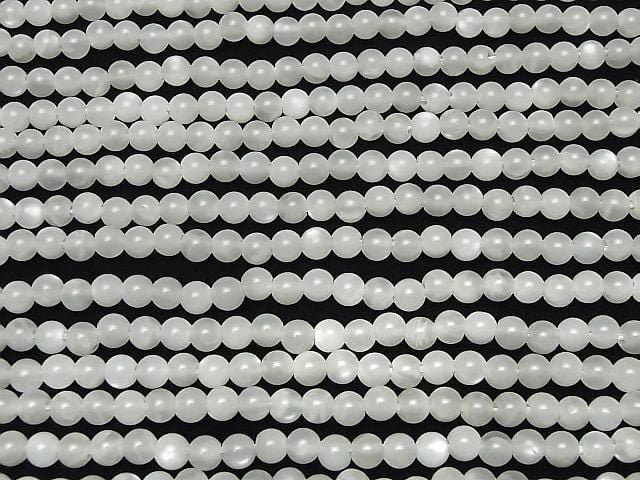 [影片] 白月光石 AA++ 圓珠 6mm [2mm 孔徑] 1串珠子 (約 15 英吋/36 公分)