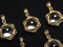 [Video] Indian Himalayan Crystal 11mm Sphere Star Pendant 18KGP 1pc
