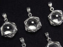 [Video] Indian Himalayan Crystal 11mm Ball Star Pendant Silver 925 1pc