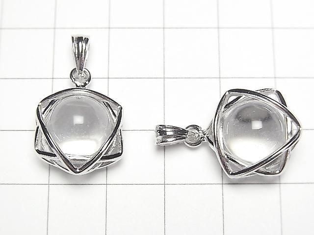 [Video] Indian Himalayan Crystal 11mm Ball Star Pendant Silver 925 1pc