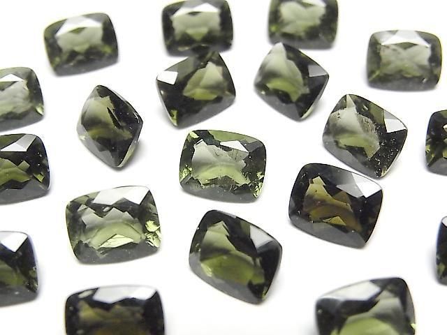 [Video] High Quality Moldavite AAA Loose Stone Rectangle Faceted 9x7mm 1pc