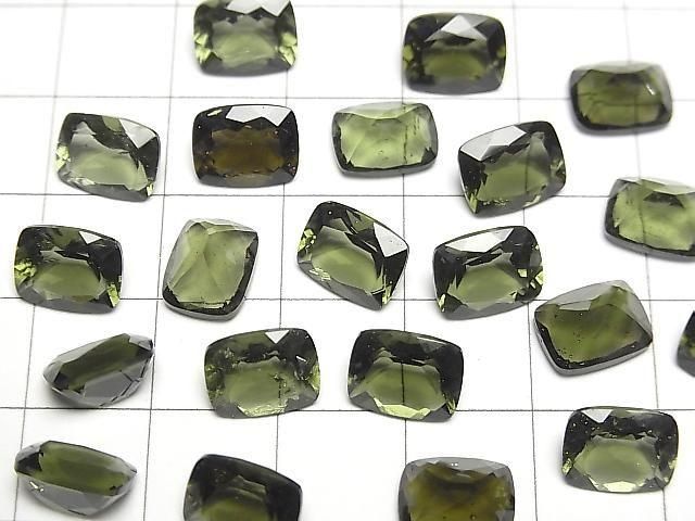 [Video] High Quality Moldavite AAA Loose Stone Rectangle Faceted 9x7mm 1pc