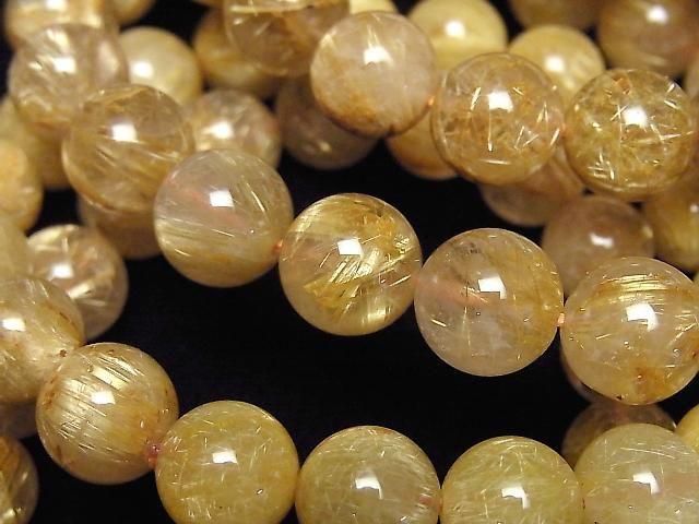 [Video] Rutilated Quartz AAA- Round 10mm Bracelet