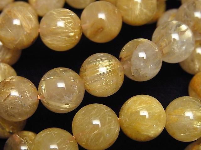 [Video] Rutilated Quartz AAA- Round 11mm Bracelet