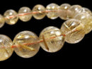 [Video][One of a kind] Rutilated Quartz AAA Round 12mm Bracelet NO.122