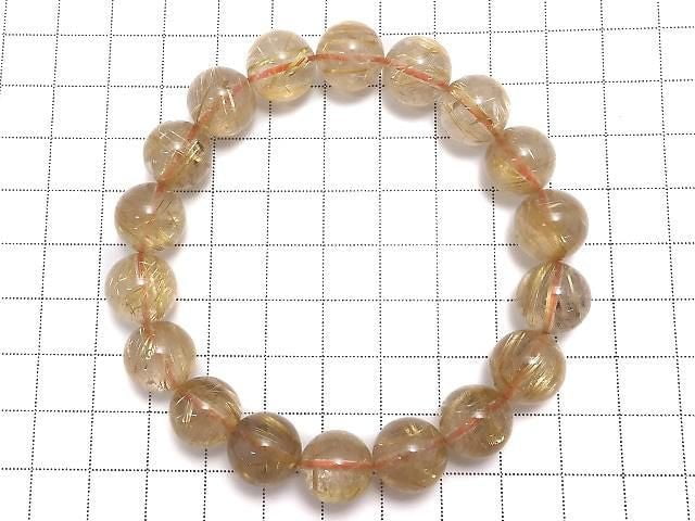 [Video][One of a kind] Rutilated Quartz AAA Round 12mm Bracelet NO.122