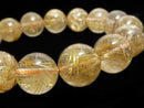 [Video][One of a kind] Rutilated Quartz AAA Round 13mm Bracelet NO.124