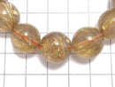 [Video][One of a kind] Rutilated Quartz AAA Round 14mm Bracelet NO.128