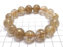 [Video][One of a kind] Rutilated Quartz AAA Round 14mm Bracelet NO.128