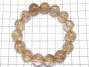 [Video][One of a kind] Rutilated Quartz AAA Round 14mm Bracelet NO.129