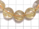 [Video][One of a kind] Rutilated Quartz AAA Round 14mm Bracelet NO.129