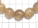 [Video][One of a kind] Rutilated Quartz AAA Round 15mm Bracelet NO.130