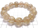 [Video][One of a kind] Rutilated Quartz AAA Round 15mm Bracelet NO.130