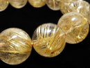 [Video][One of a kind] Rutilated Quartz AAA Round 15mm Bracelet NO.131