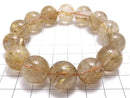 [Video][One of a kind] Rutilated Quartz AAA Round 15mm Bracelet NO.131
