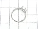 [Video] Silver925 Ring Frame (Prong Setting) Oval 7x5mm Rhodium Plated Free Size 1pc