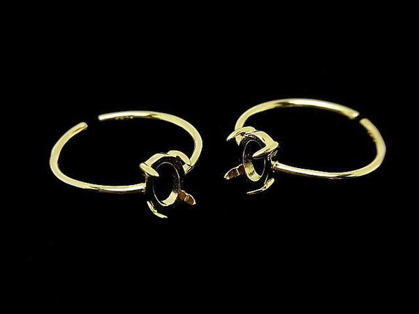 [Video] Silver925 Ring Frame (Prong Setting) Oval 7x5mm 18KGP Free Size 1pc