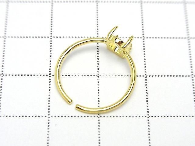 Monture de bague en Argent 925 (sertie par griffes) Ovale 7x5mm Plaqué Or 18K Taille Unique 1pc