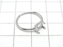 [Video] Silver925 Ring Frame (Prong Setting) Horizontal Oval 7x5mm Rhodium Plated Free Size 1pc
