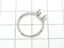 [Video] Silver925 Ring Frame (Prong Setting) Horizontal Oval 7x5mm Rhodium Plated Free Size 1pc