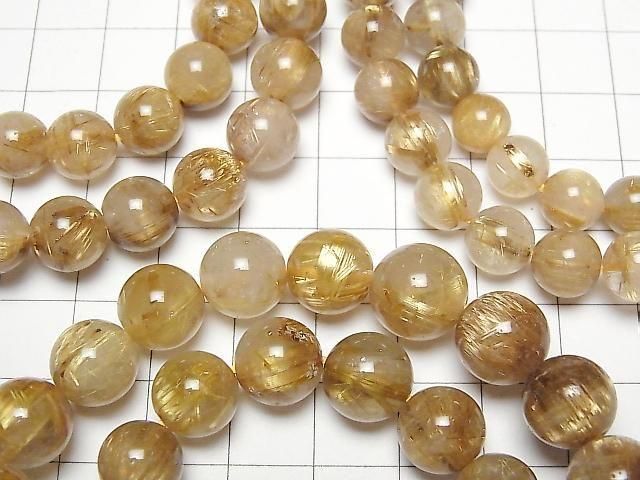 [Video] Golden Rutilated Quartz AA++ Round 8mm 9mm 10mm Bracelet
