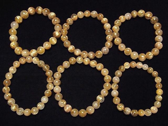 [Video] Golden Rutilated Quartz AA++ Round 8mm 9mm 10mm Bracelet