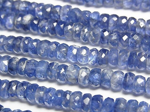 [Video]High Quality Kyanite AAA Faceted Button Rondelle half or 1strand beads (aprx.17inch/42cm)