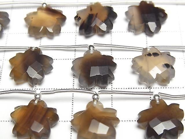 [Video] Montana Moss Agate Flower Shape Half or 1strand (6pcs)