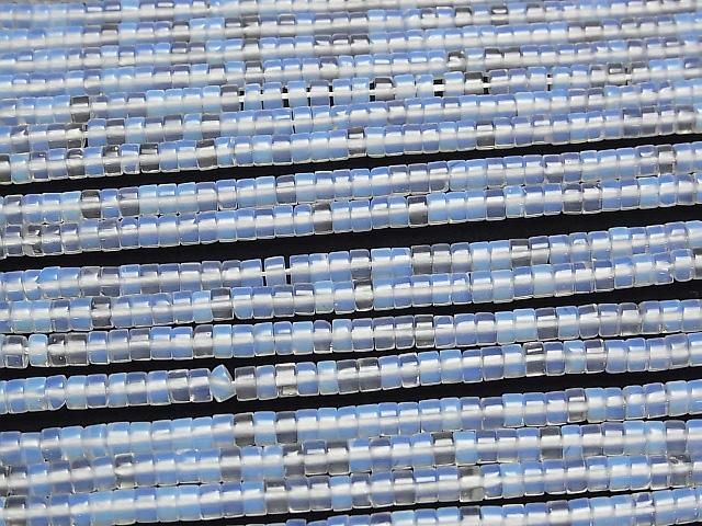 [Video] Synthetic Opal Rondelle (Heishi) 4x4x2.5mm White 1strand beads (aprx. 15 inches/38 cm)