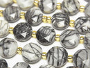 [Video] High Quality! Zebra Jasper Hexagram Faceted Coin 10x10x5mm 1strand beads (aprx. 15 inches/37 cm)