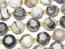 [Video] High Quality! Zebra Jasper Hexagram Faceted Coin 10x10x5mm 1strand beads (aprx. 15 inches/37 cm)