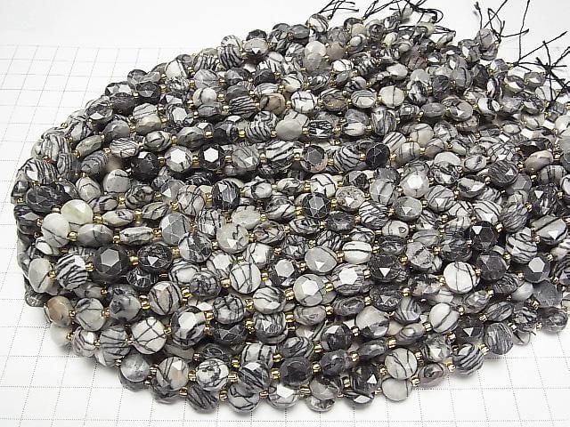 [Video] High Quality! Zebra Jasper Hexagram Faceted Coin 10x10x5mm 1strand beads (aprx. 15 inches/37 cm)